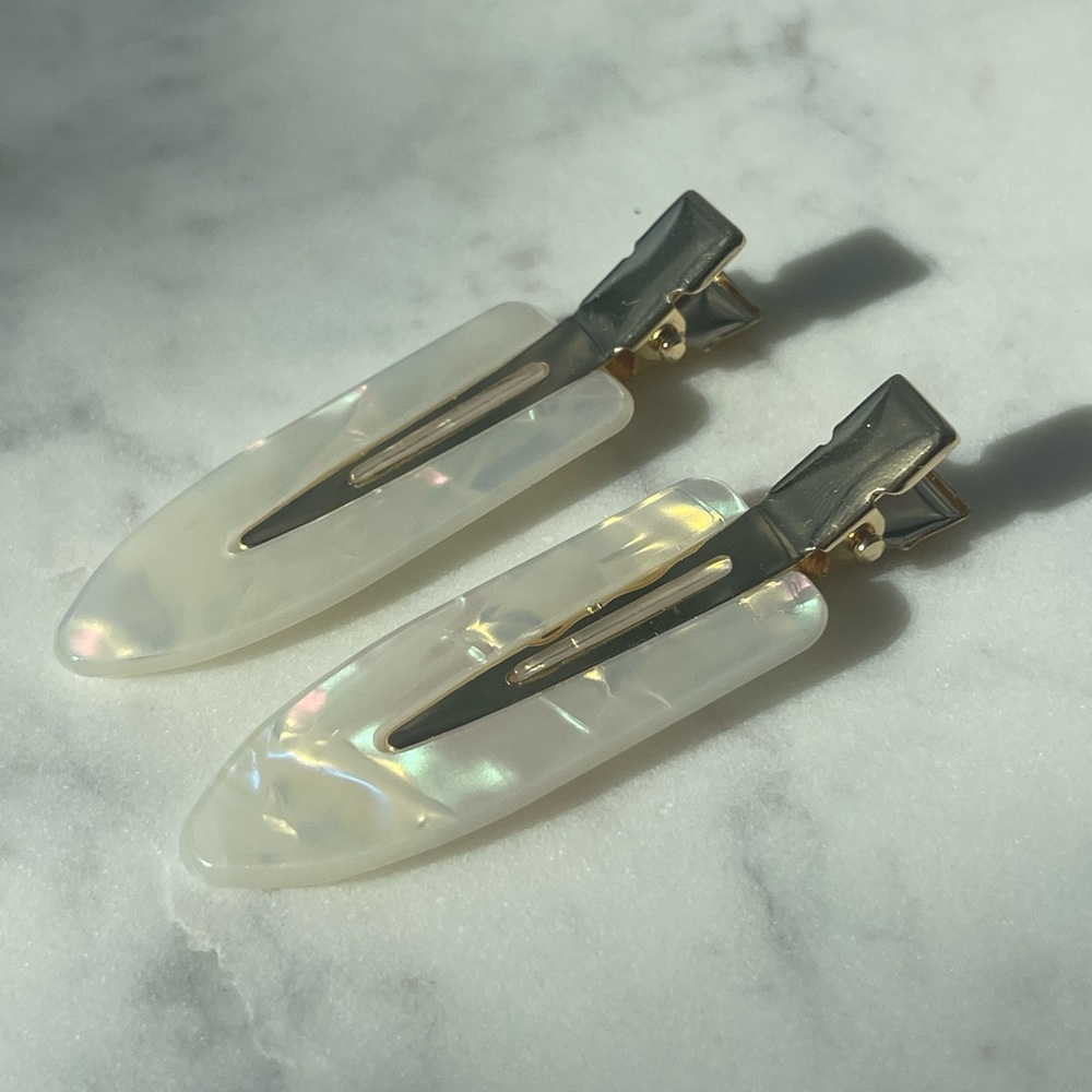 White Mermaid Hair Clip Set